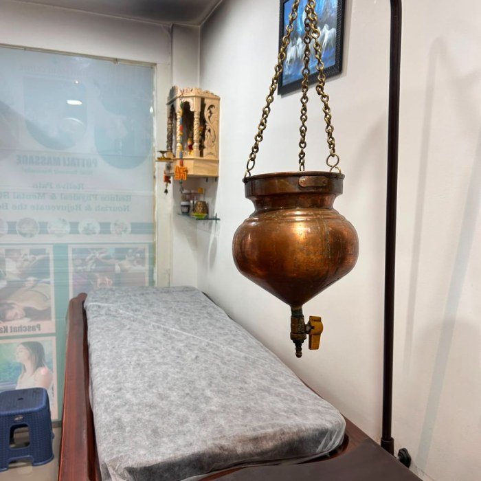 Shirodhara therapy room
